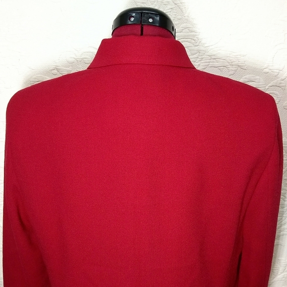Pendleton Red 80s 90s y2k Wool Button Up Cropped Blazer Jacket Size 10 - Picture 10 of 12